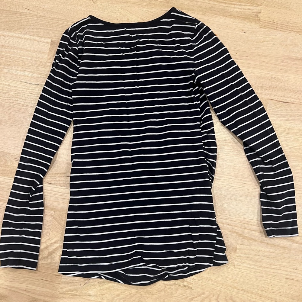 Maternity Belle Sky Blue and White Striped Blouse